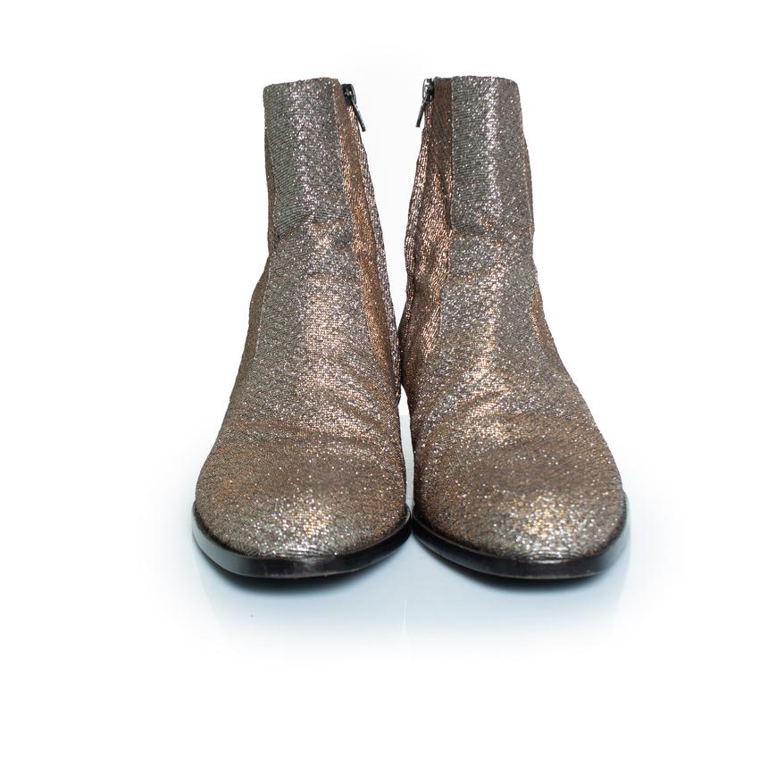 Saint Laurent, bottes Wyatt à paillettes viper night fw16 Pour hommes en vente