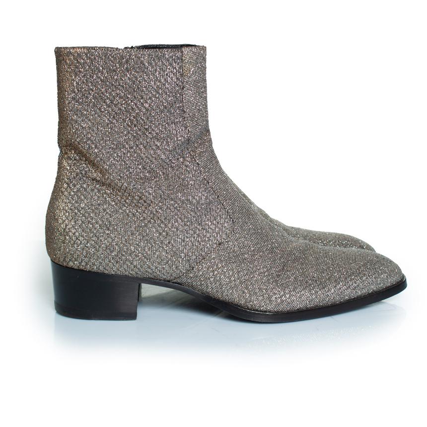 Saint Laurent, bottes Wyatt à paillettes viper night fw16 en vente 1
