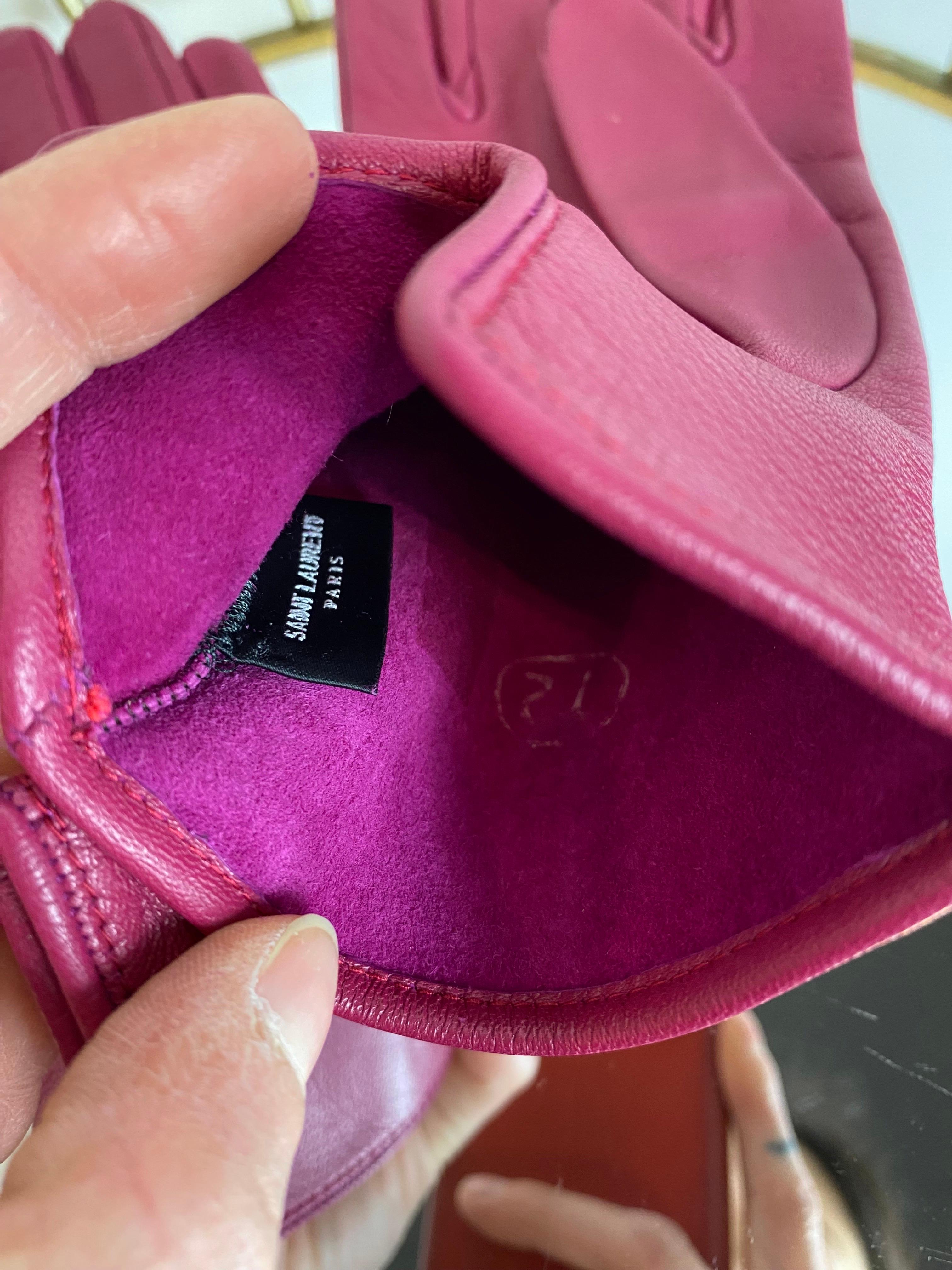 Marrone Guanti Saint Laurent in vendita