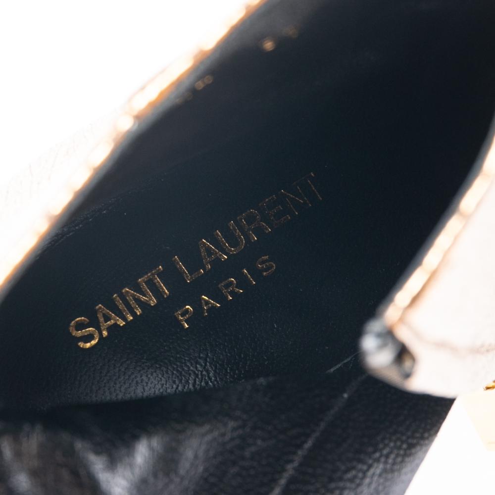 Saint Laurent Gold Leather Ankle Boots Size 37 1