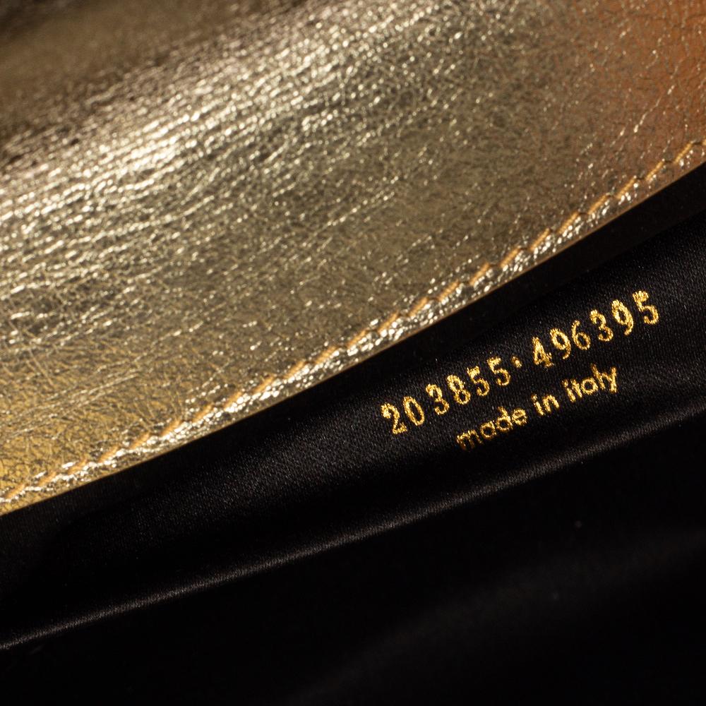 Saint Laurent Gold Leather Belle De Jour Clutch 1