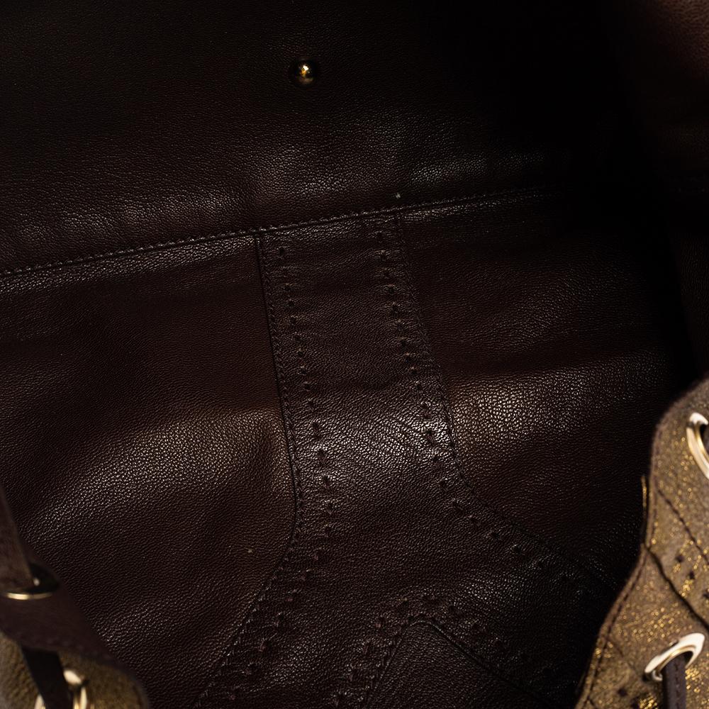 Saint Laurent Gold Leather Large Reversible Double Sac Y Tote 6