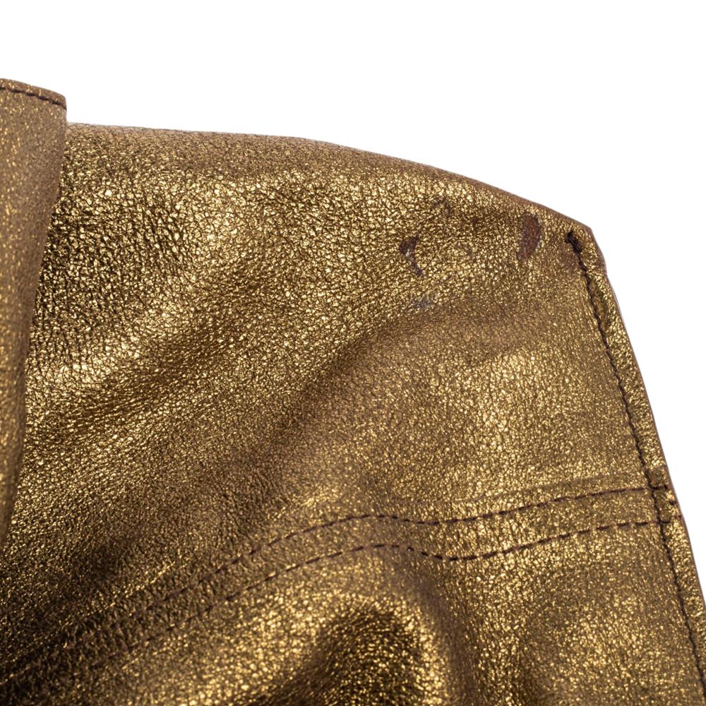 Saint Laurent Gold Leather Large Reversible Double Sac Y Tote 9