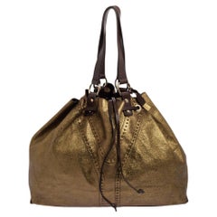 Saint Laurent Gold Leather Large Reversible Double Sac Y Tote
