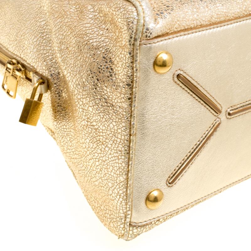 Saint Laurent Gold Leather Medium Majorelle Tote 4