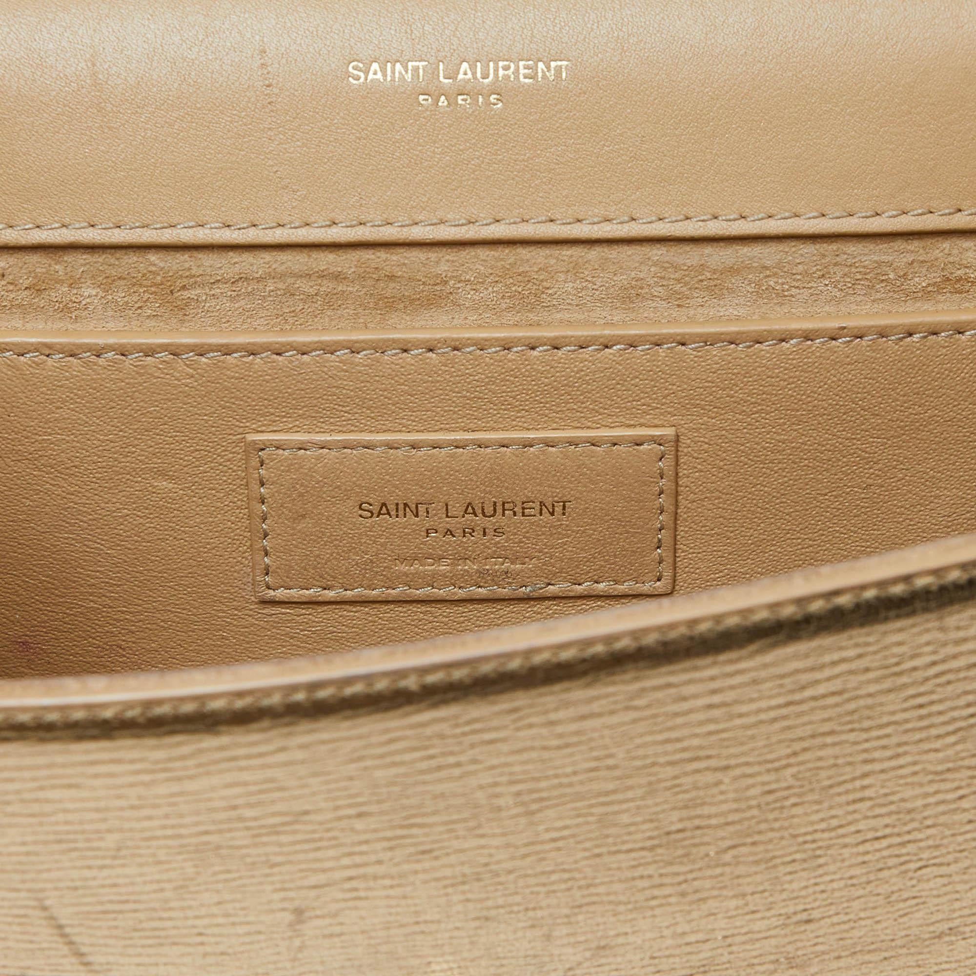 Saint Laurent Gold Leather Small Monogram Kate Chain Bag 4