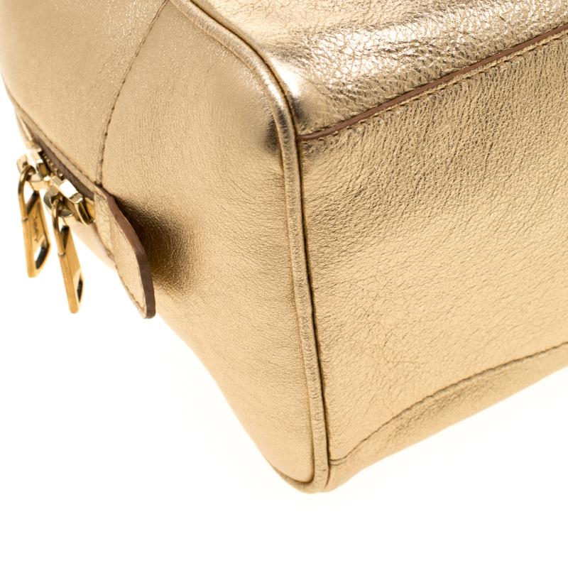 Women's Saint Laurent Gold Leather Y Mail Mini Bag