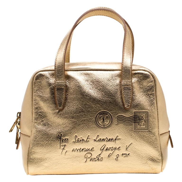 Saint Laurent Gold Leather Y Mail Mini Bag