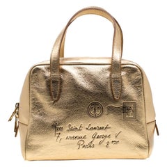 Saint Laurent Gold Leather Y Mail Mini Bag