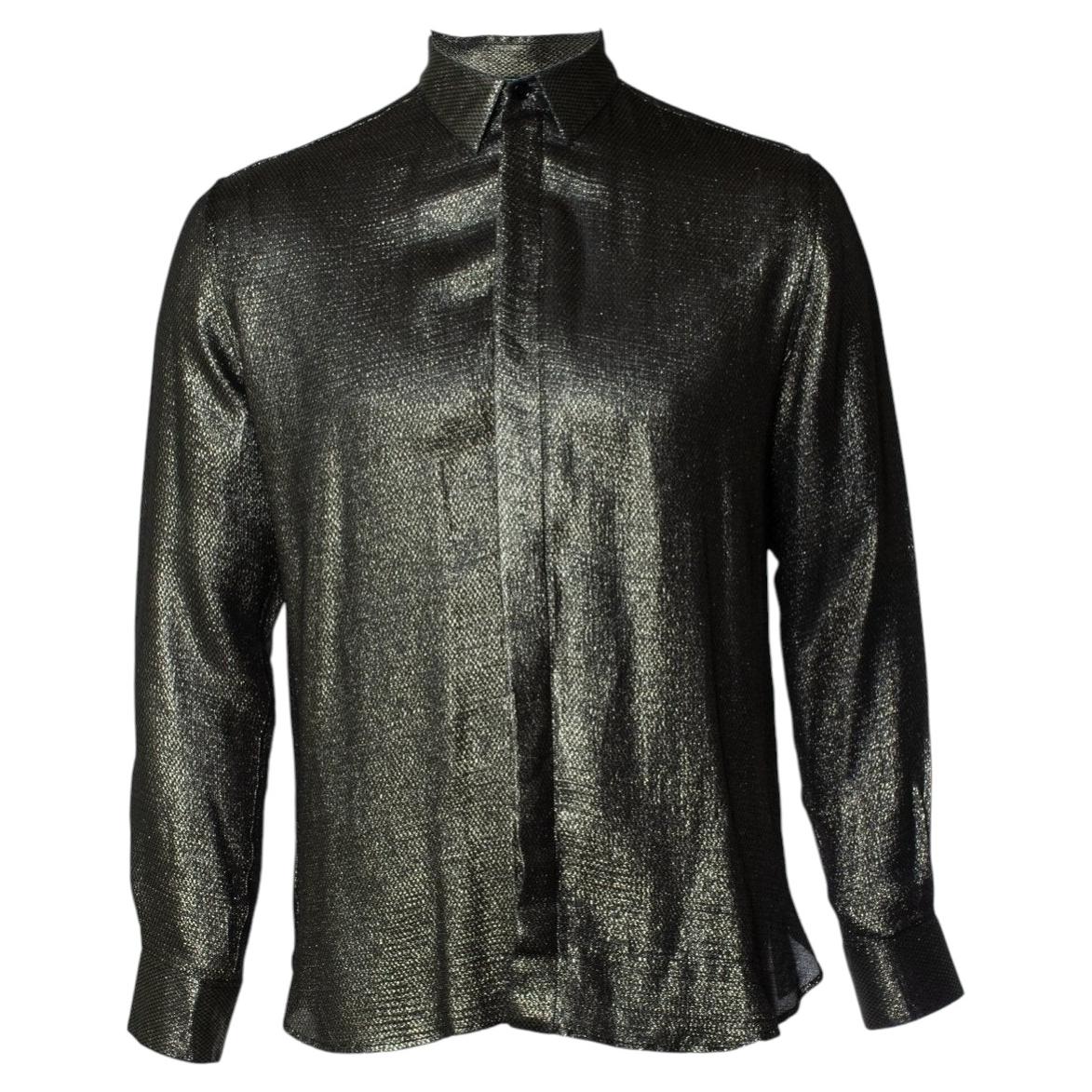 Saint Laurent, camicia in lurex oro 2018 in vendita