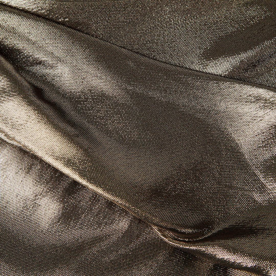 Saint Laurent Gold Metallic Bow Detail Mini Skirt Size M In Good Condition In London, GB