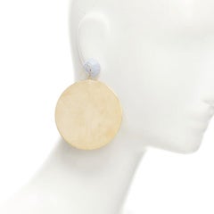 SAINT LAURENT gold mirrored metal disc statement earring