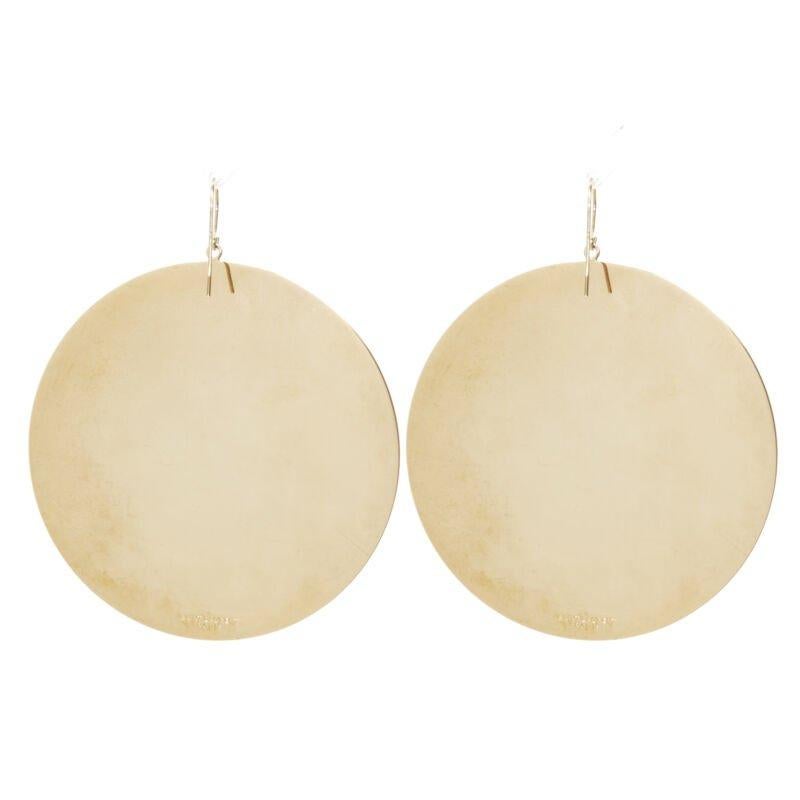 SAINT LAURENT Gold verspiegelte Metallscheibe Statement-Ohrring Paar im Angebot 2