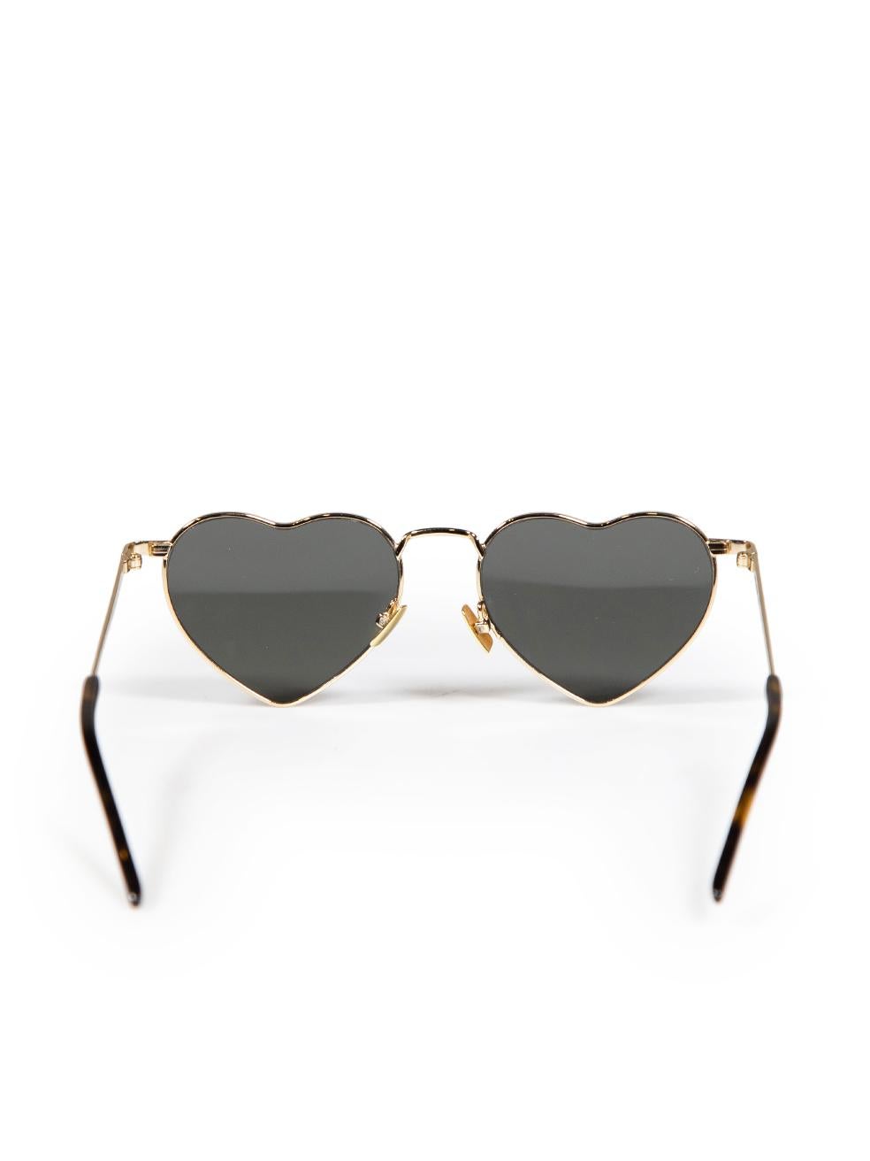 Saint Laurent Gold New Wave SI301 Loulou Heart Sunglasses In Excellent Condition In London, GB