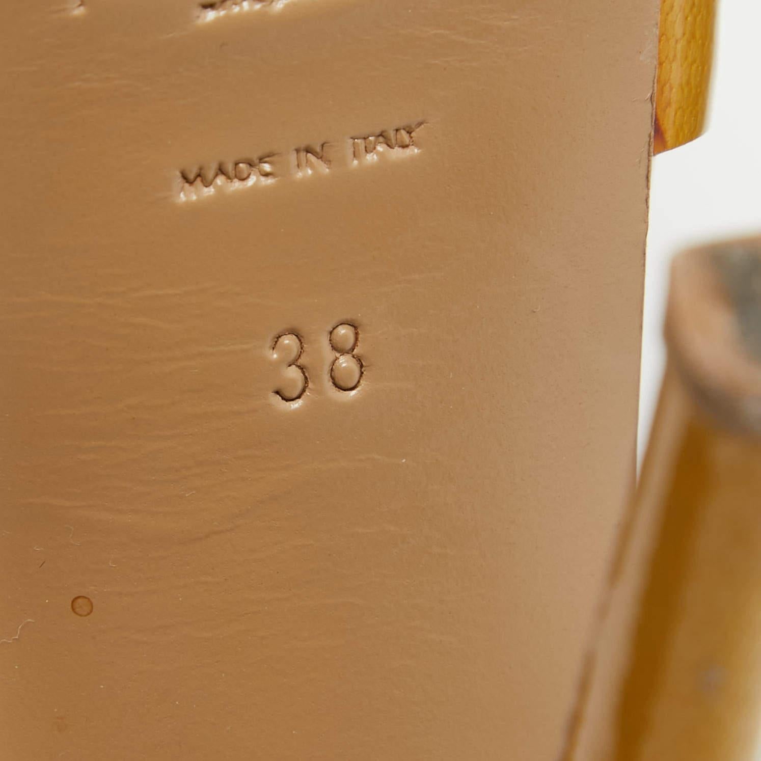Saint Laurent Gold Patent Leather Tribute Platform Sandals Size 38 For Sale 4