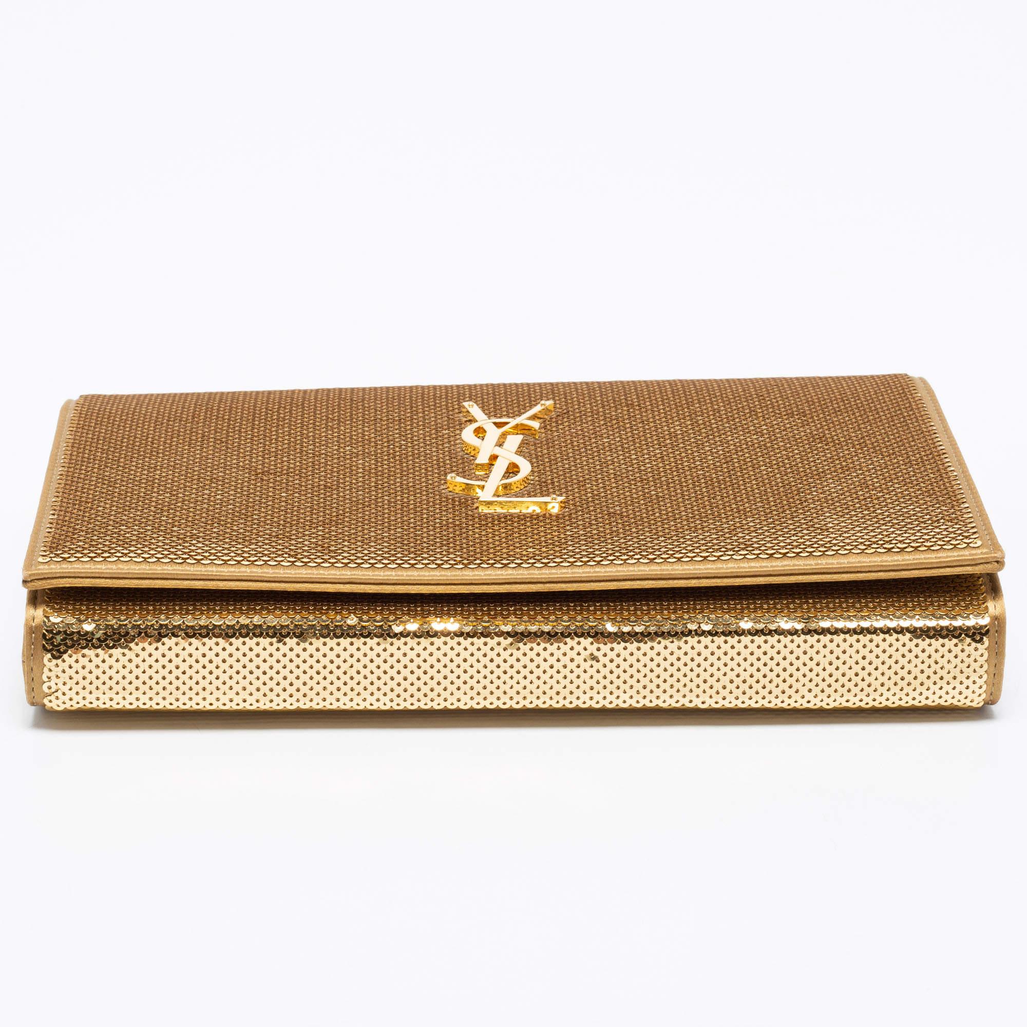ysl wallet gold