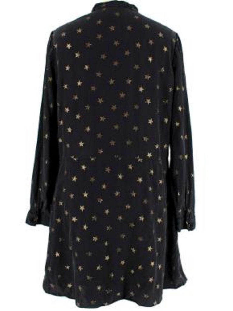 Saint Laurent Gold Star Printed Black Silk Mini Dress For Sale at 1stDibs Saint Laurent Gold Star Printed Black Silk Mini Dress For Sale at 1stDibs