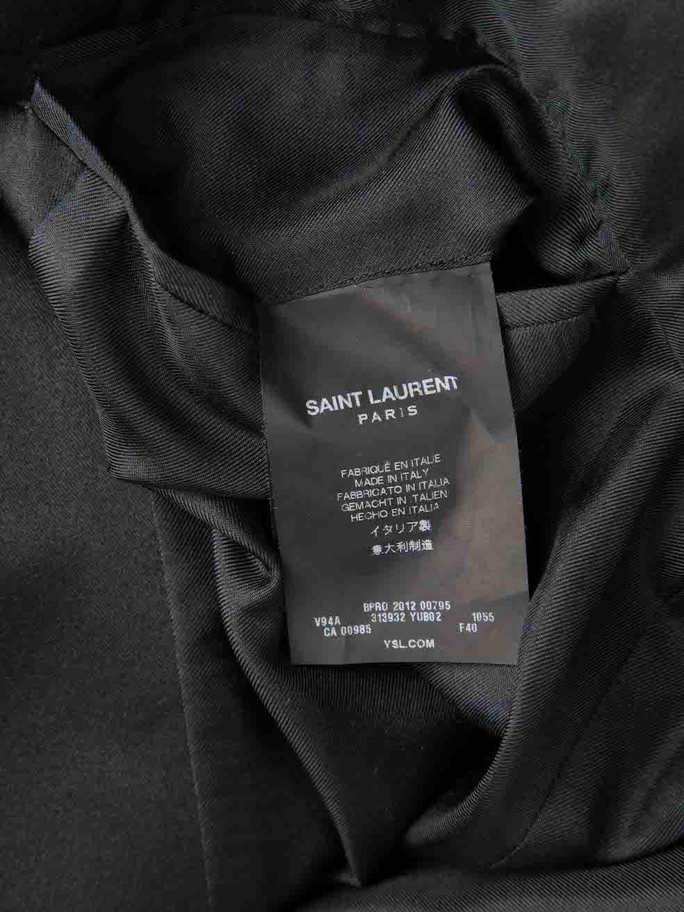 Saint Laurent Goldfarbene Jacquard-Blazerjacke aus Wolle Größe L im Angebot 2