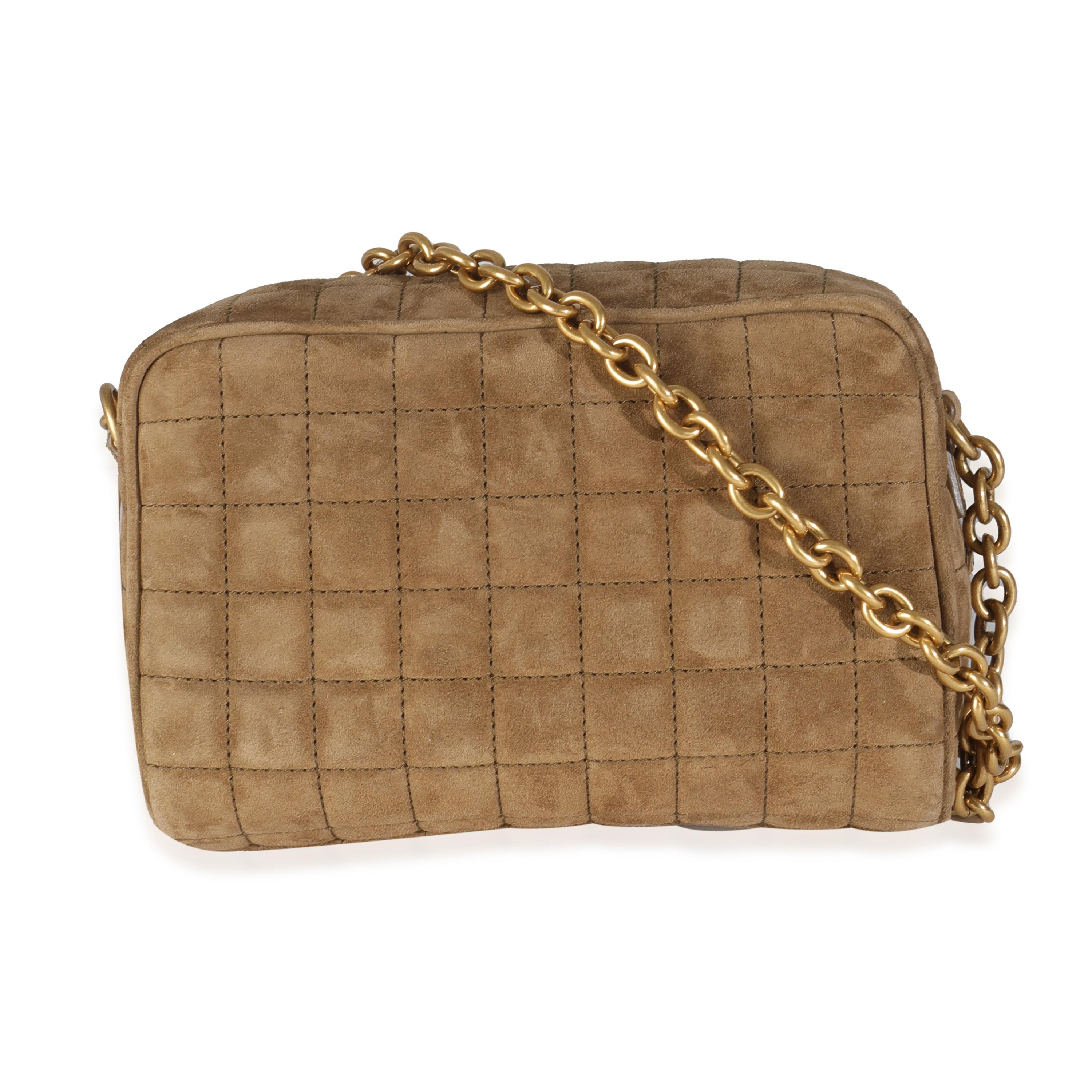 Listing Title: Saint Laurent Golden Leaf Suede Cassandre Carre Camera Bag
SKU: 144696
MSRP: 1850.00 USD
Condition: Pre-owned 
Handbag Condition: Pristine
Condition Comments: Item has no indication of wear.  Final sale.
Brand: Saint Laurent
Model: