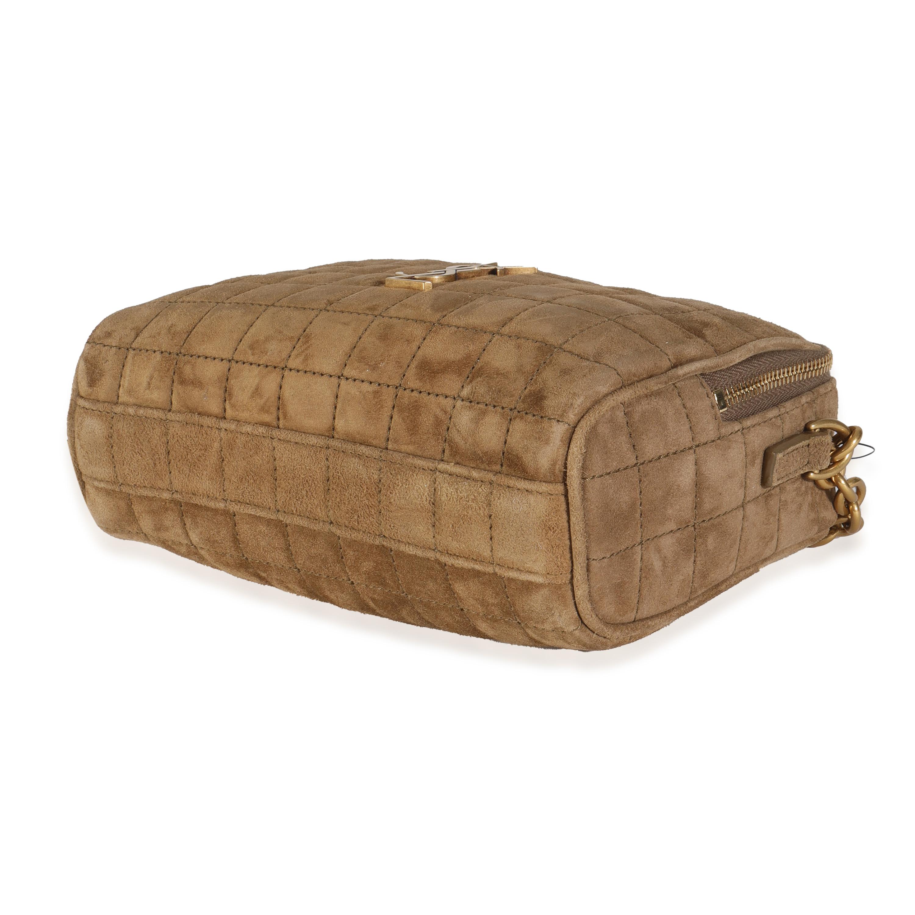 Women's Saint Laurent Golden Leaf Suede Cassandre Carre Camera Bag For Sale