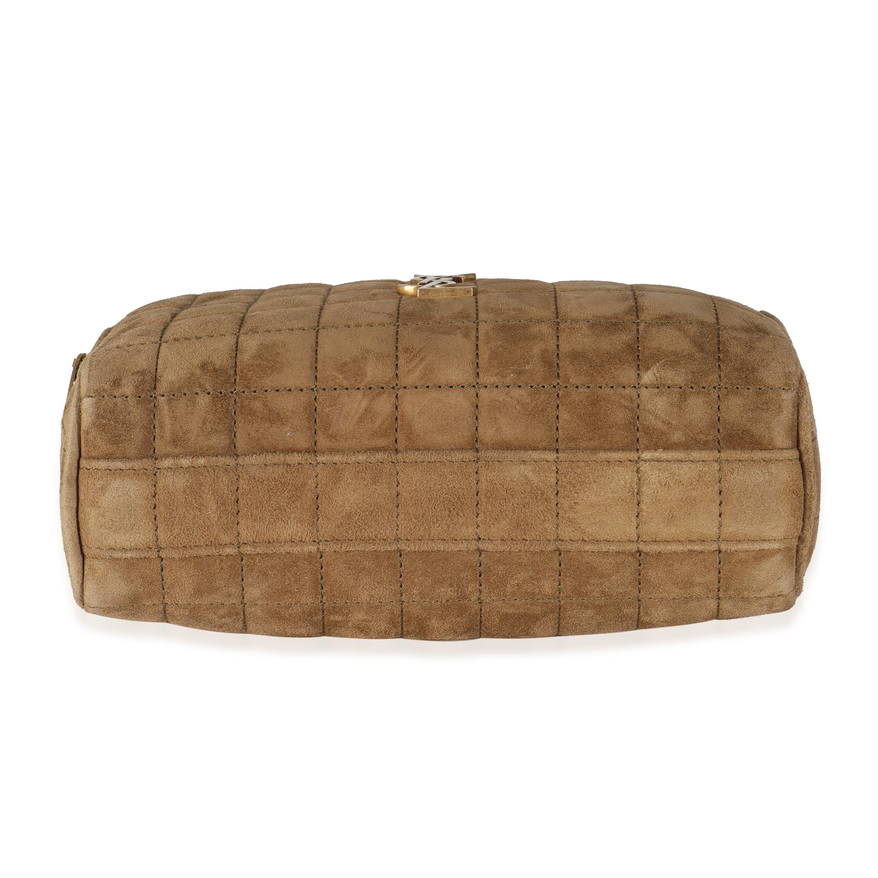 Saint Laurent Golden Leaf Suede Cassandre Carre Camera Bag For Sale 3