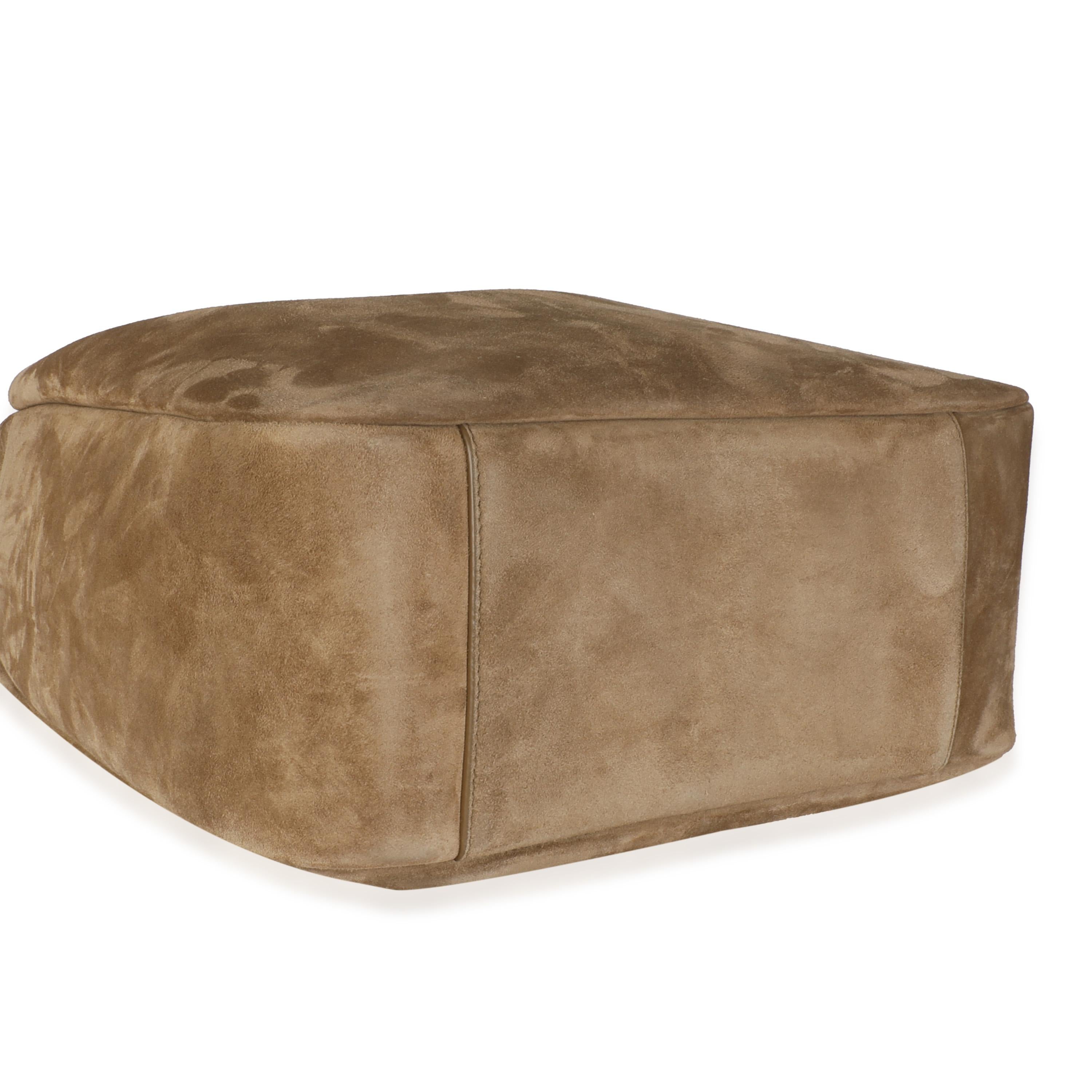 Saint Laurent Golden Leaf Supple Suede Large Le 5 A 7 Hobo Bag For Sale 1