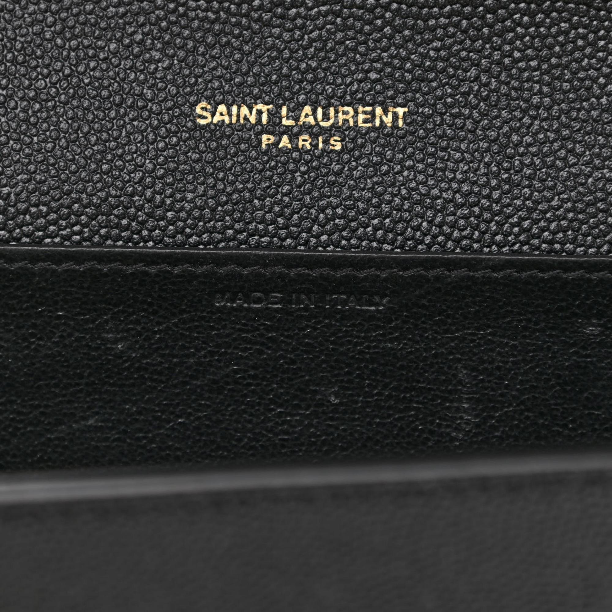 Saint Laurent Grain De Poudre - Portefeuille à chaîne Uptown noir Neuf - En vente à Montreal, Quebec