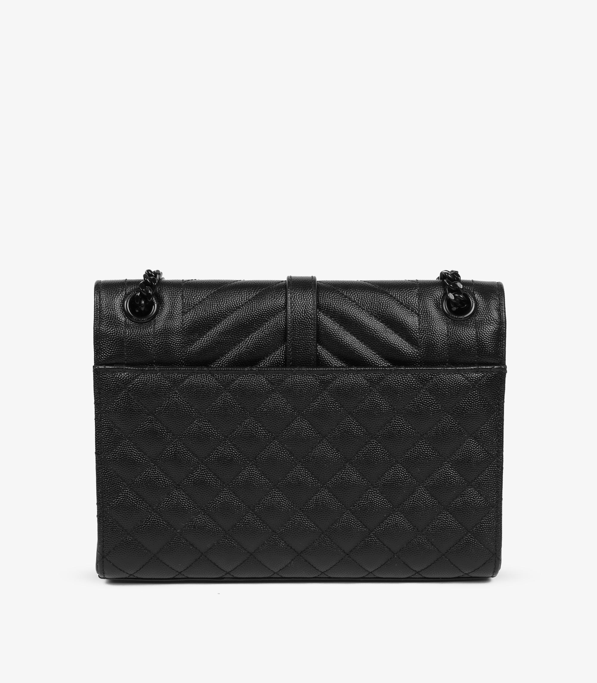 Women's or Men's Saint Laurent Grained Calfskin Leather So Black Medium Envelope Bag For Sale