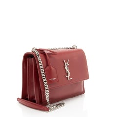 Saint Laurent Grained Calfskin Monogram Sunset Medium Shoulder Bag