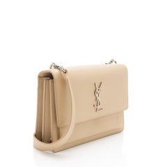 Saint Laurent Grained Calfskin Monogram Sunset Medium Shoulder Bag