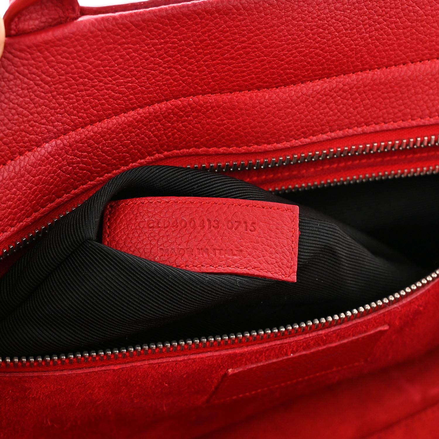 Saint Laurent Grained Leather Red Rive Gauche Tote Bag Small For Sale 8