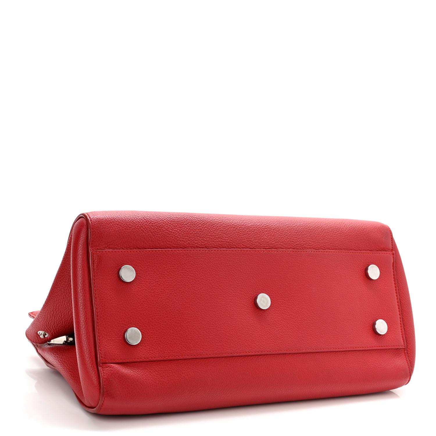 Saint Laurent Grained Leather Red Rive Gauche Tote Bag Small For Sale 1