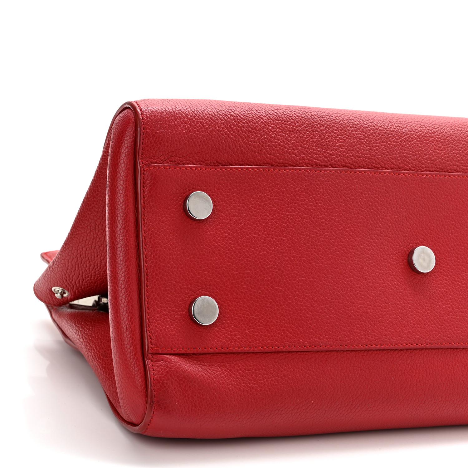 Saint Laurent Grained Leather Red Rive Gauche Tote Bag Small For Sale 2