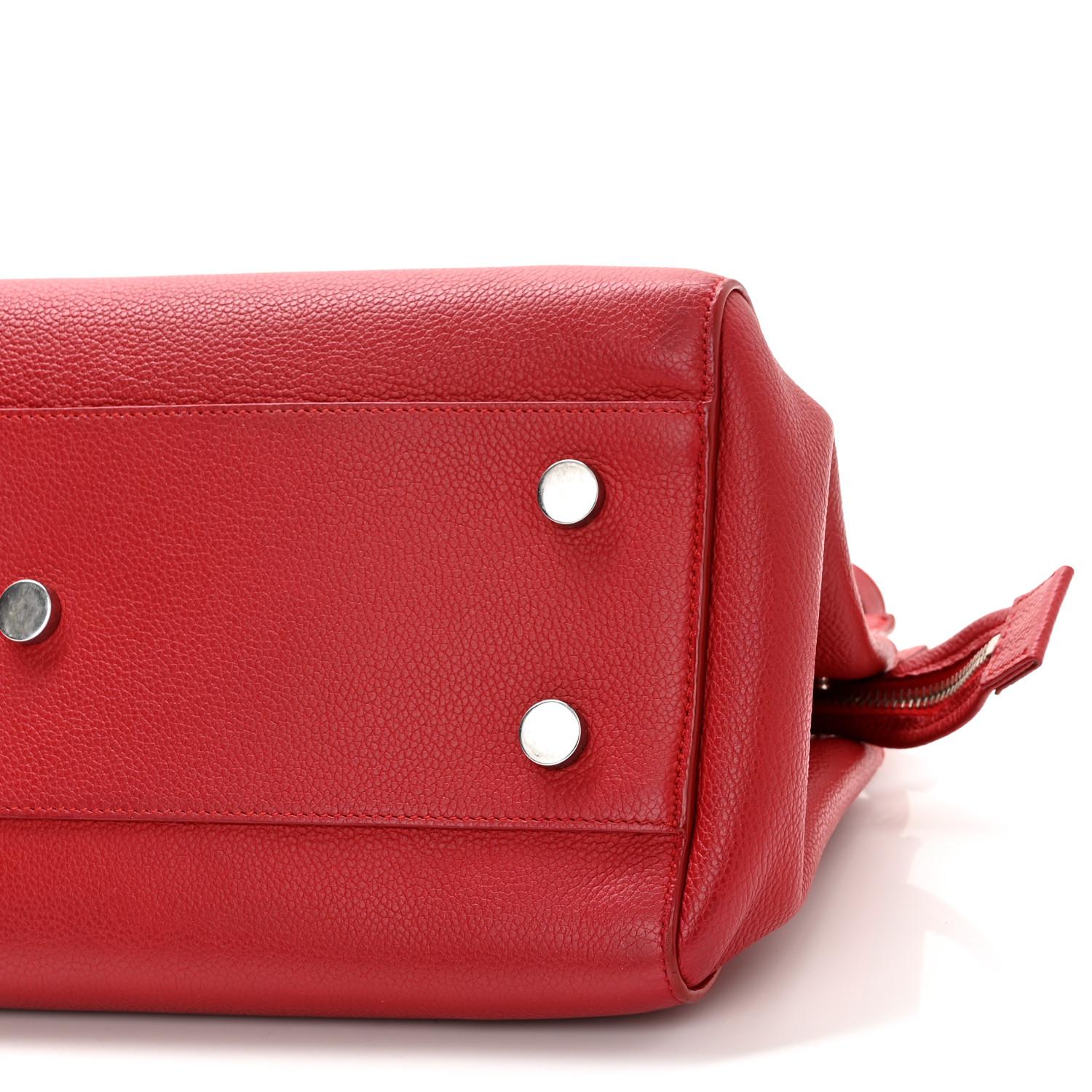 Saint Laurent Grained Leather Red Rive Gauche Tote Bag Small For Sale 4