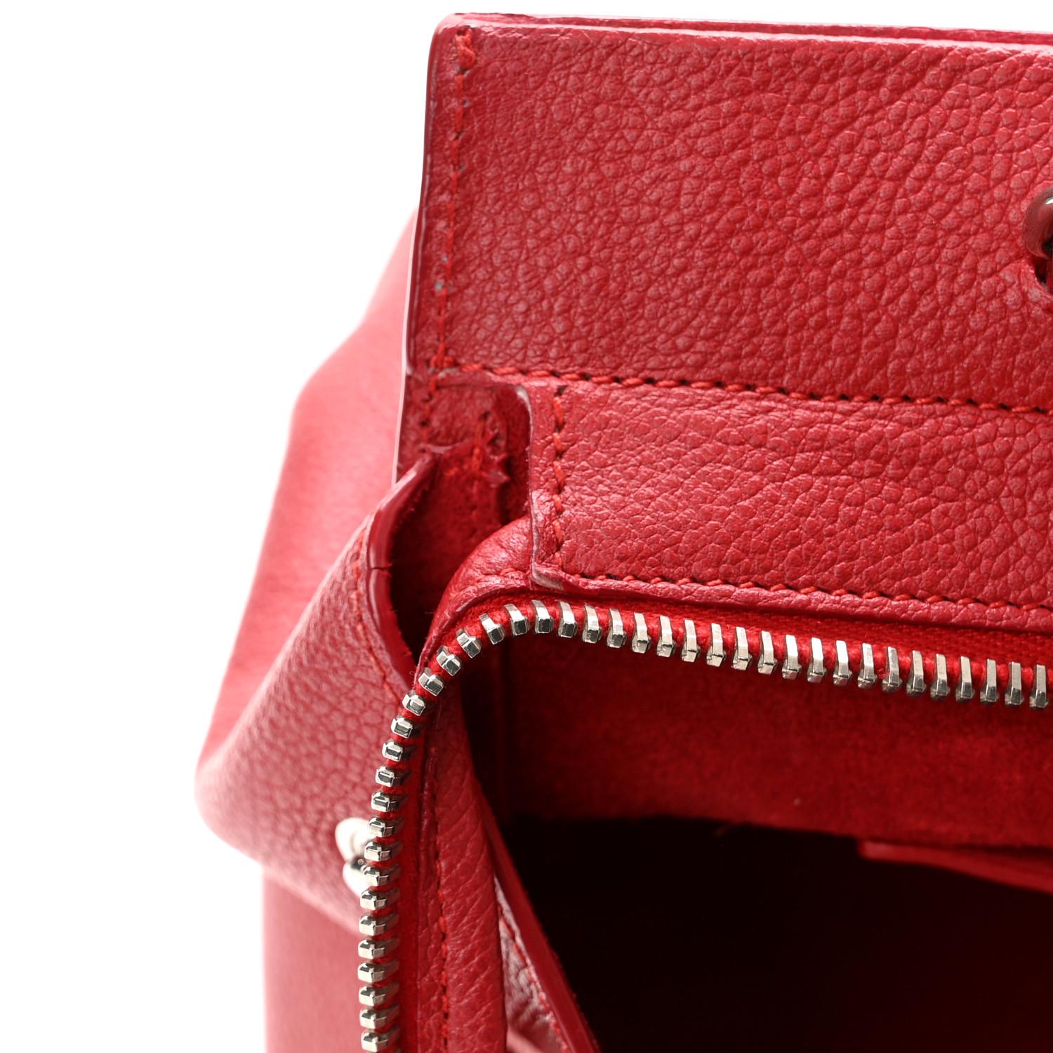 Saint Laurent Grained Leather Red Rive Gauche Tote Bag Small For Sale 5