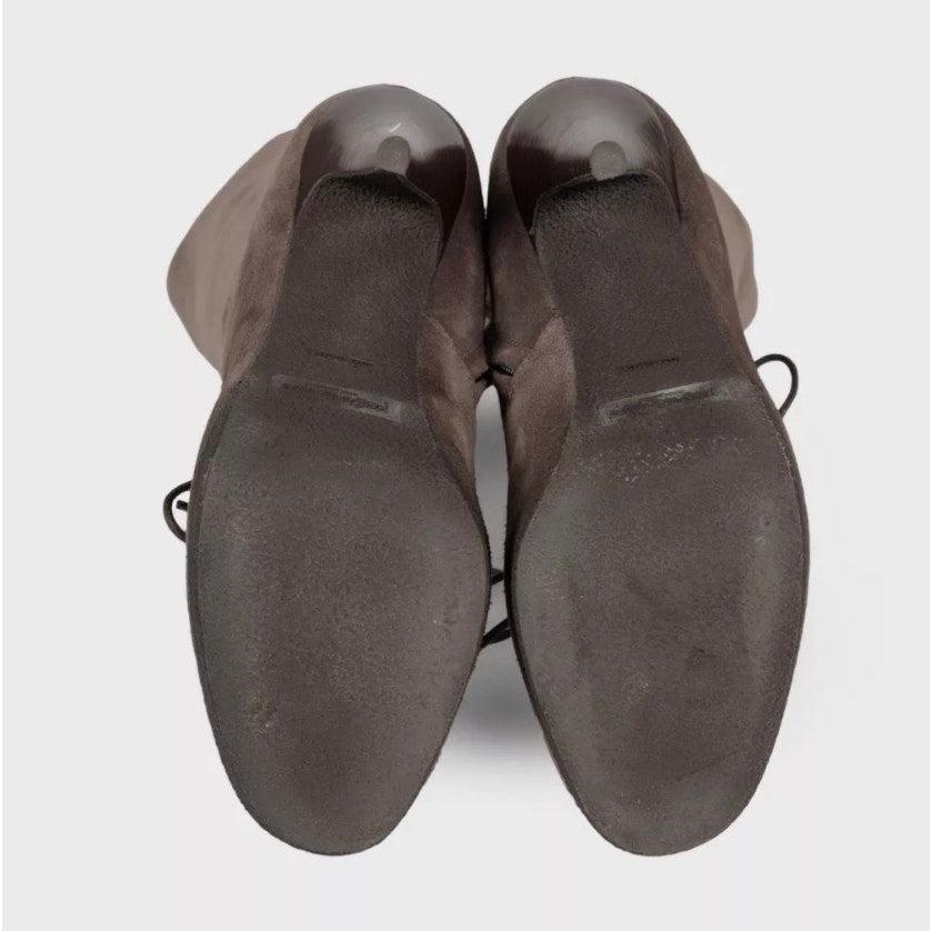 Saint Laurent Bottes en daim graphite - Taille 37.5 Pour femmes en vente