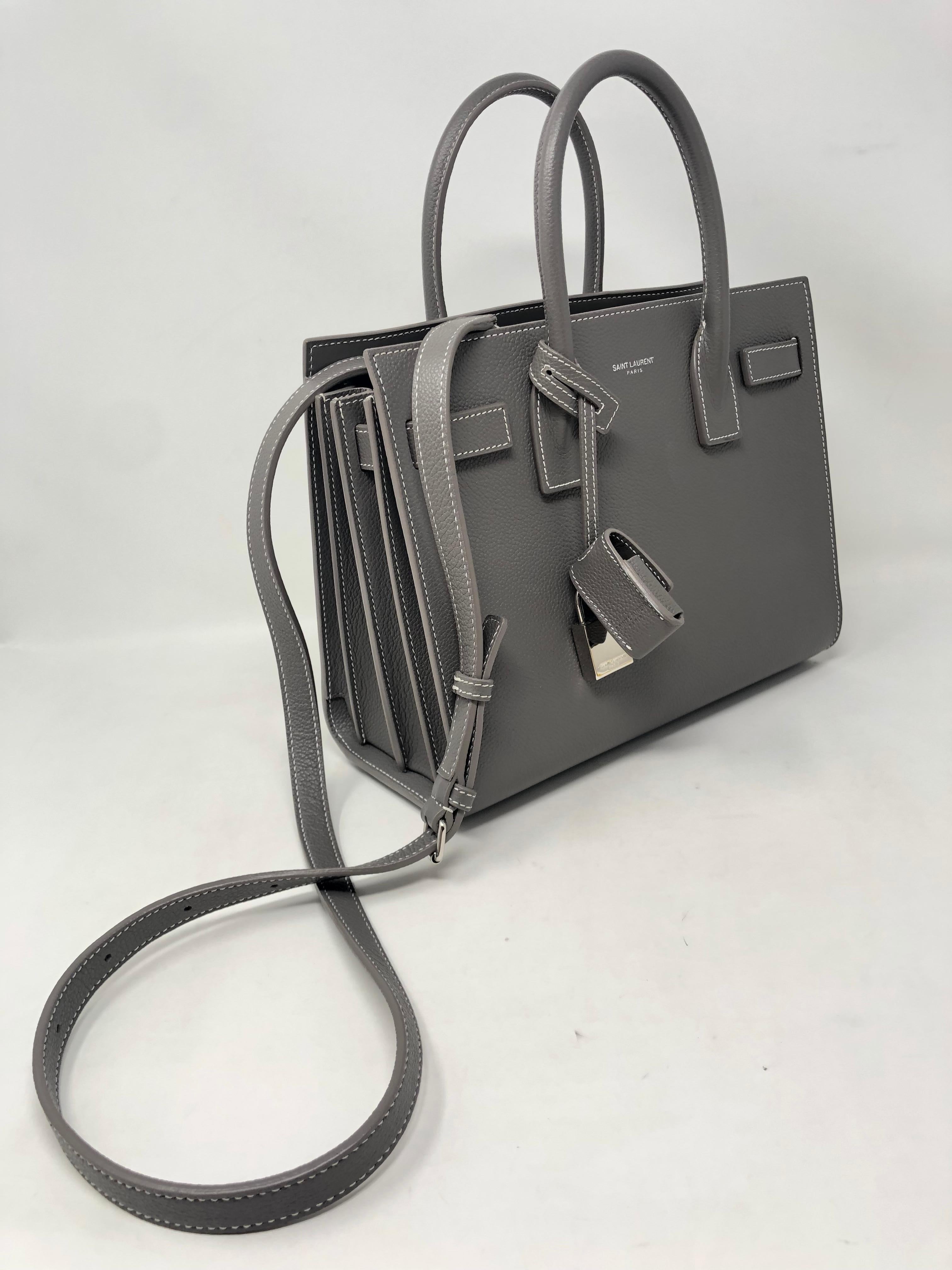 Women's or Men's Saint Laurent Gray Baby Sac De Jour Satchel 