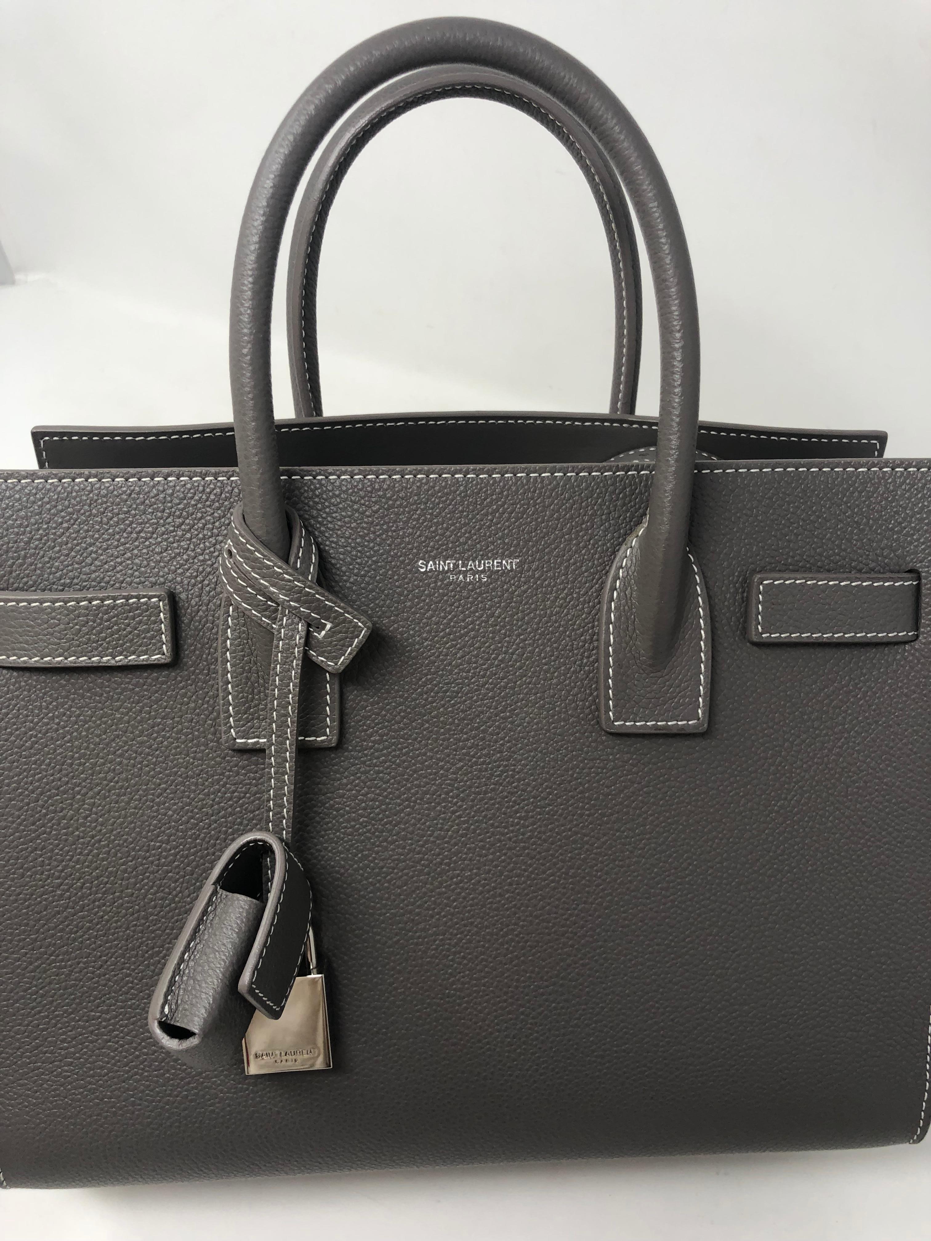 Saint Laurent Gray Baby Sac De Jour Satchel  4