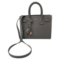 Used Saint Laurent Gray Baby Sac De Jour Satchel 