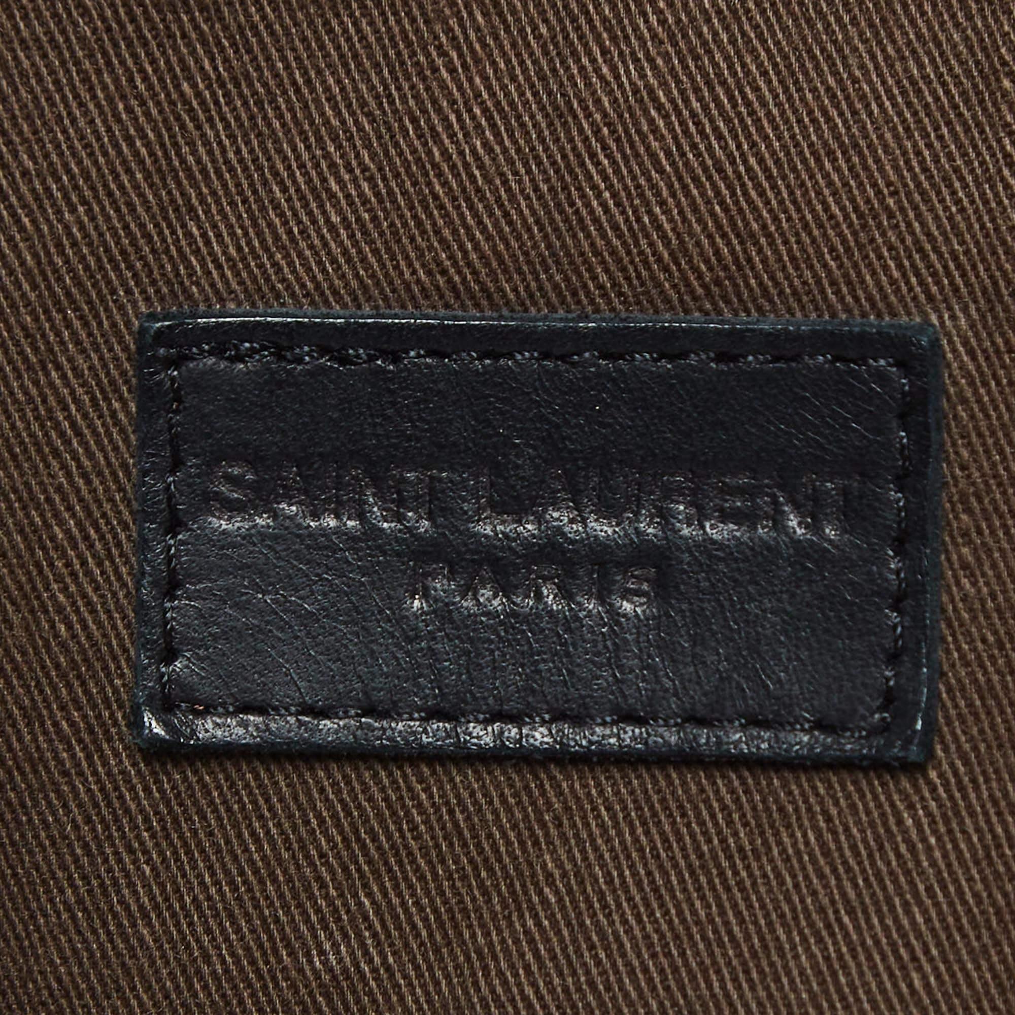 Saint Laurent - Giacca Utility in cotone con stampa mimetica verde M. in vendita 1