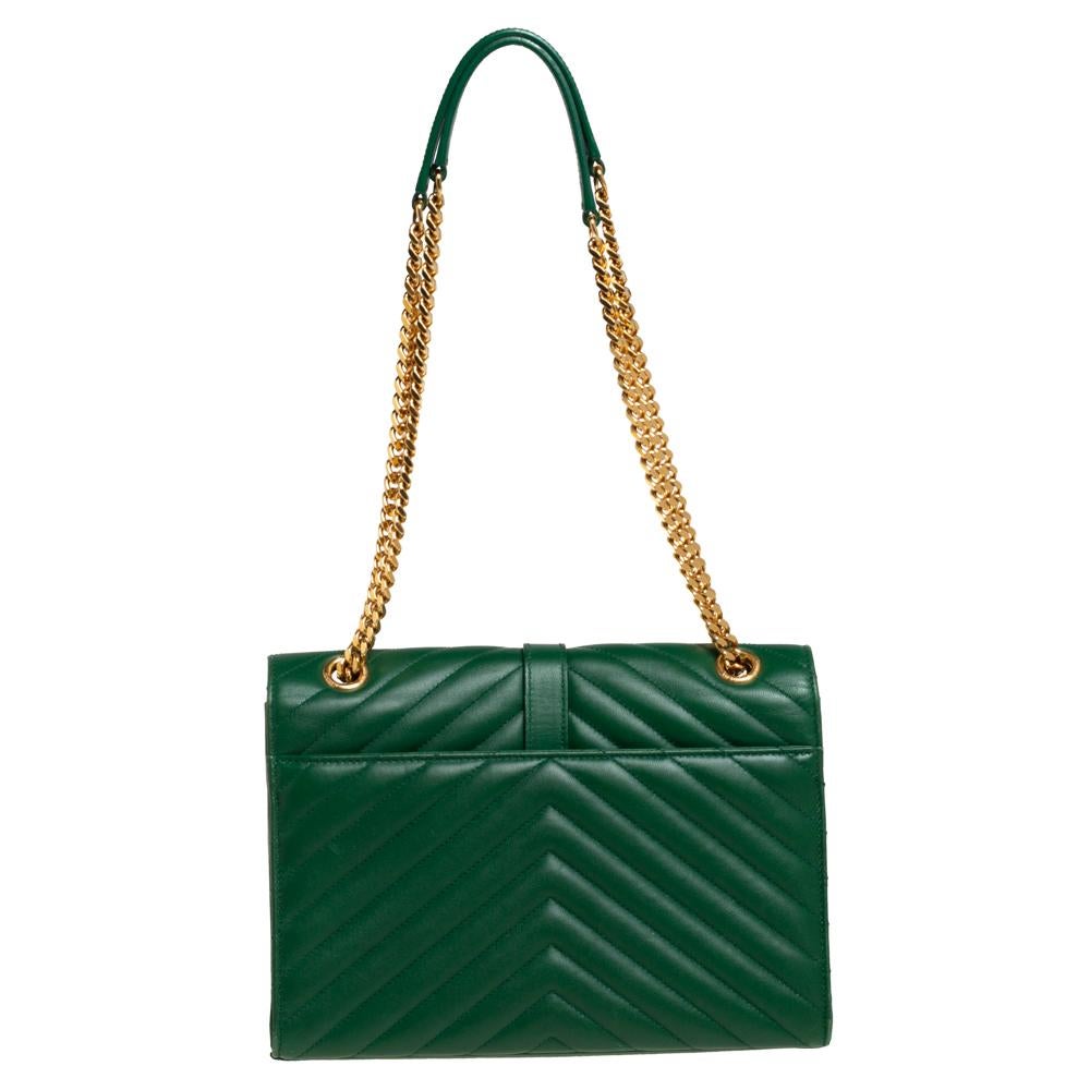 Saint Laurent Green Chevron Leather Medium Cassandre Flap Bag at 1stDibs emerald green ysl bag ysl green bag price ysl handbags green