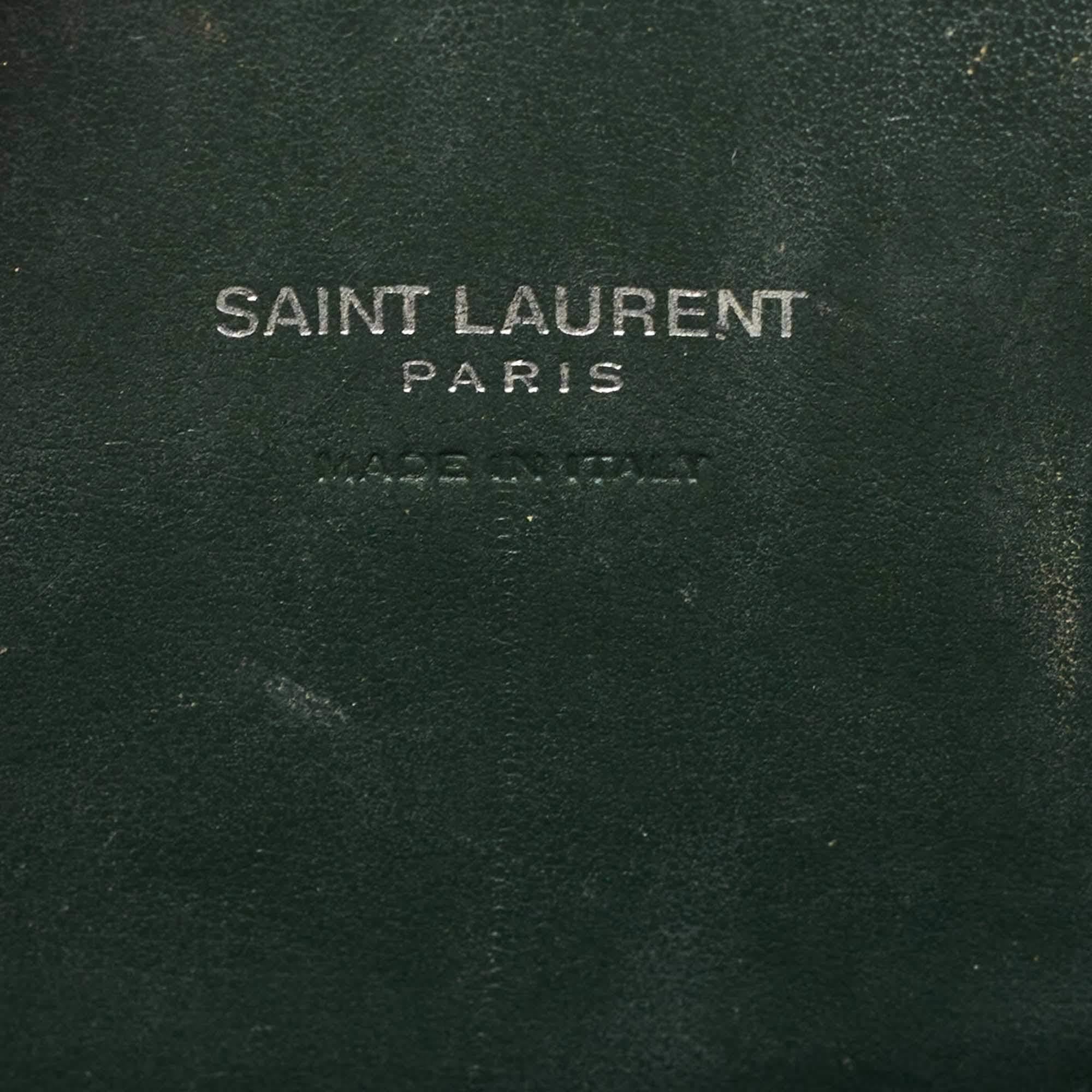 Saint Laurent Green Croc Embossed Leather Baby Classic Sac De Jour Tote 7