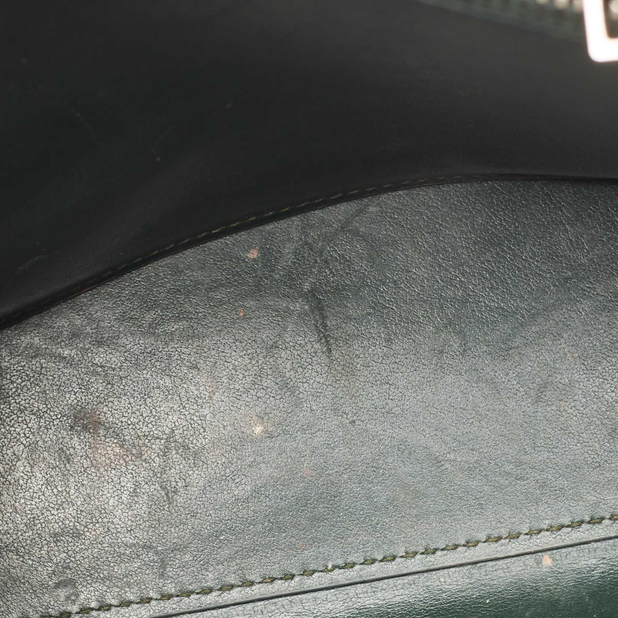 Saint Laurent Green Croc Embossed Leather Baby Classic Sac De Jour Tote 5