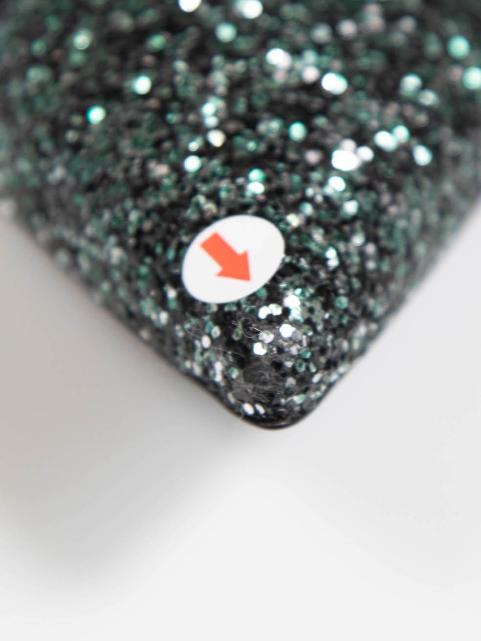 Saint Laurent Green Glitter Pumps Size IT 35.5 For Sale 1
