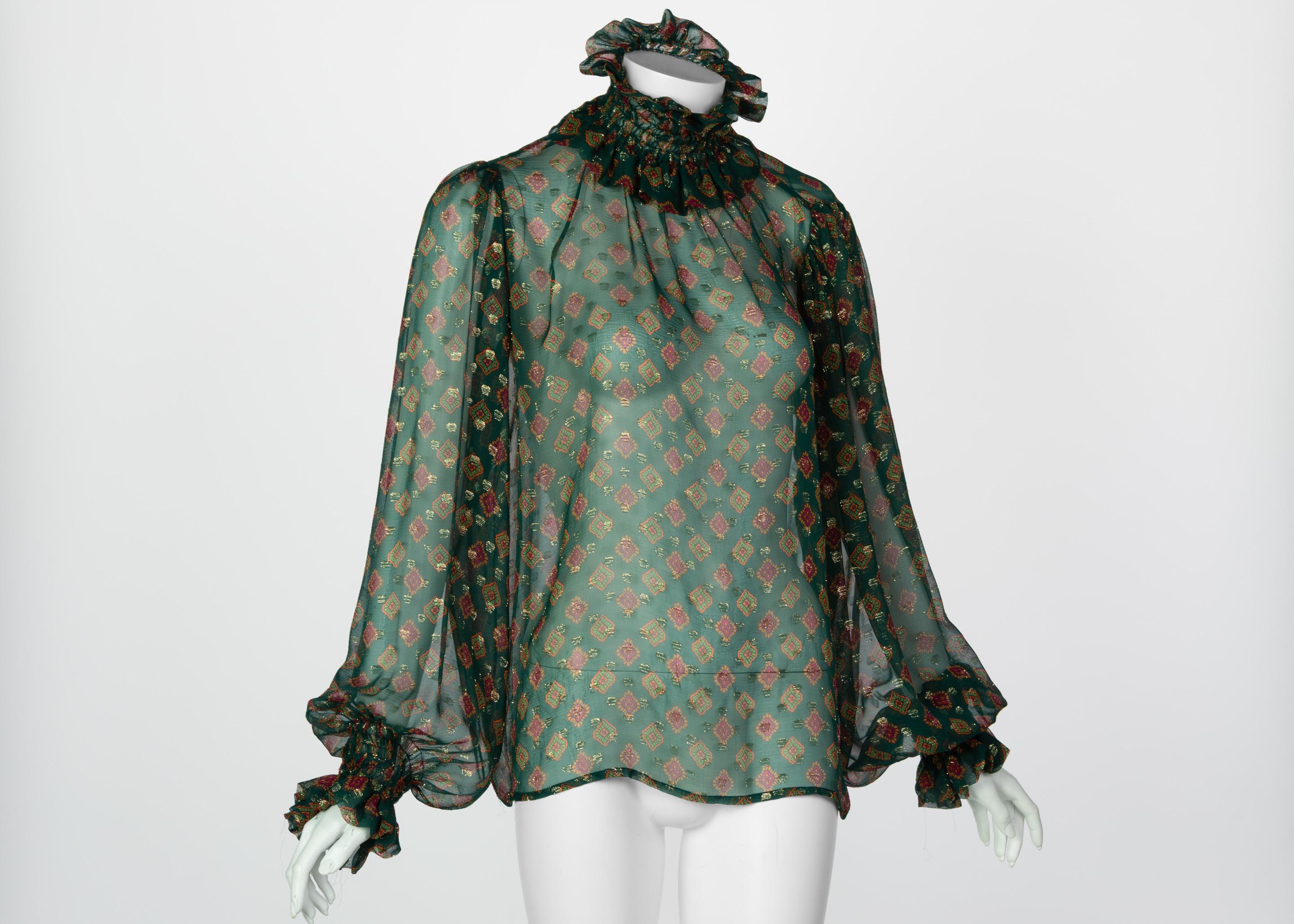 Following the grand success of his 1976 Russian collection, YSL once again had situated himself as a trendsetter. Drawing inspiration from traditional folk attire, YSL rounded out the 1970s with the iconic bohemian styles that commonly classify the