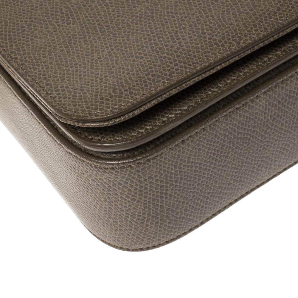 Saint Laurent Green Khaki Leather Medium Monogram Université Flap Shoulder Bag 2