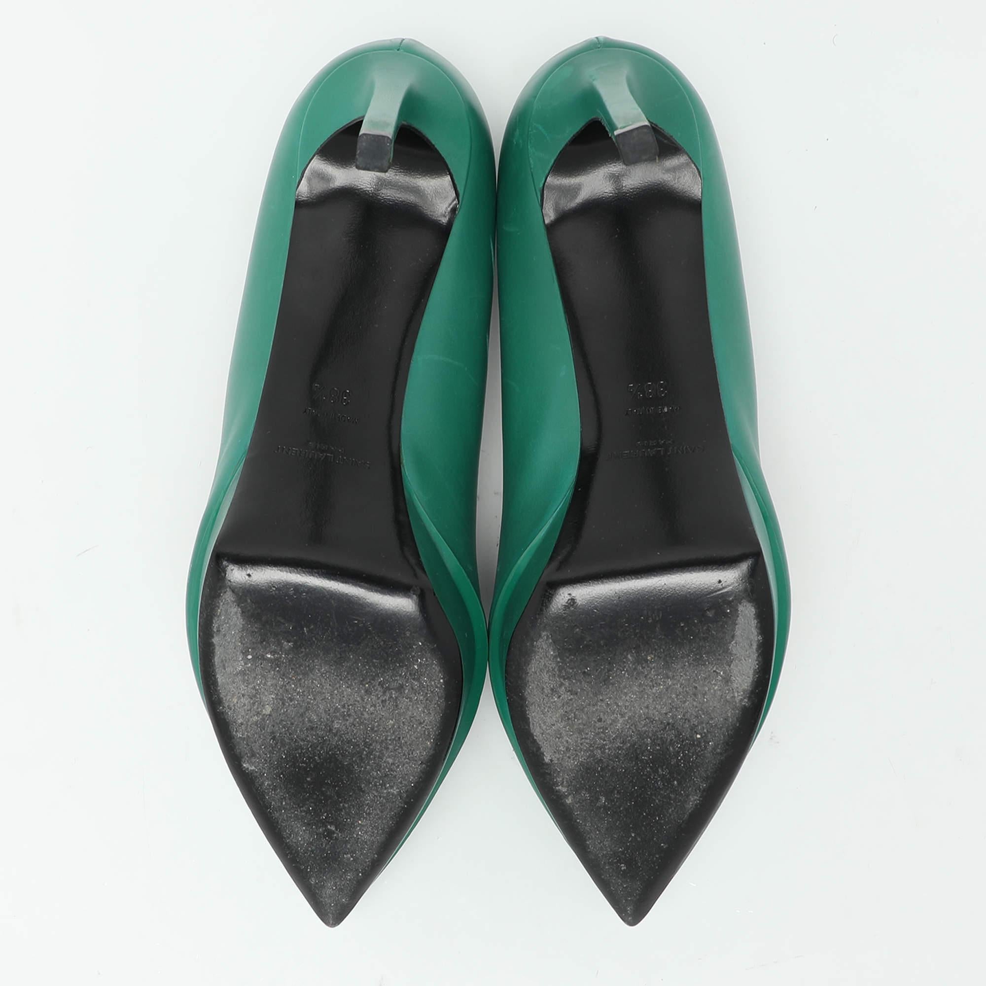 Saint Laurent escarpins Anja en cuir vert taille 38,5 Pour femmes en vente