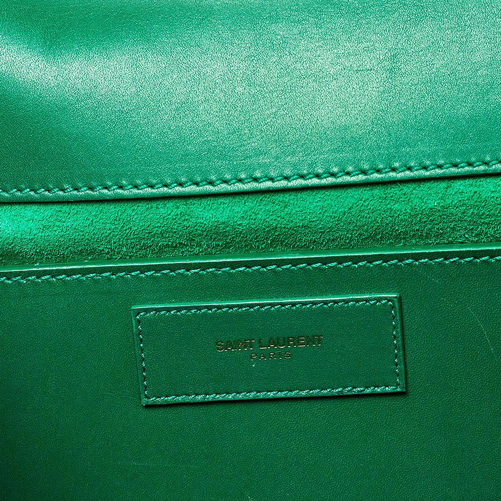 Saint Laurent Green Leather Betty Clutch 6