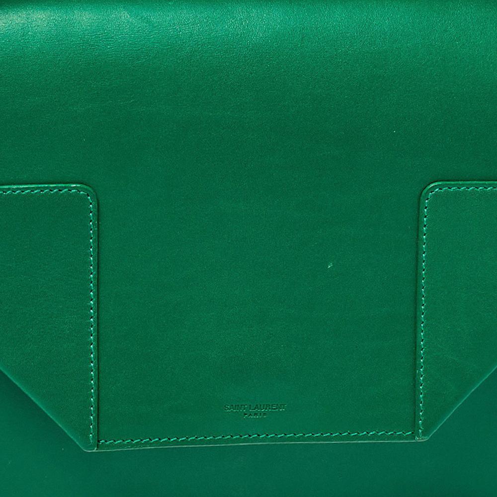 Saint Laurent Green Leather Betty Clutch 5