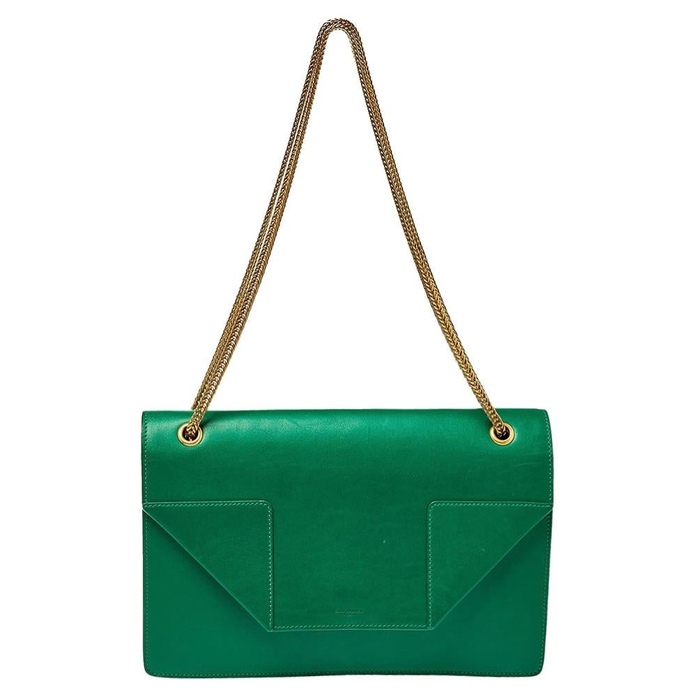 Saint Laurent Green Leather Betty Clutch